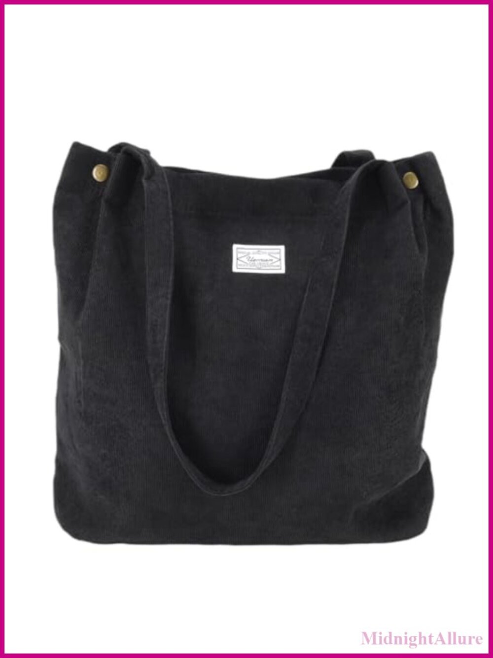 Corduroy Tote Bag for Women Inner Pockets Lightweight Everyday Carry